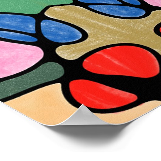 HOOFDELEN NEUROGRAFISCHE DIGITALE WATERVERVEN POSTER (Hoek)