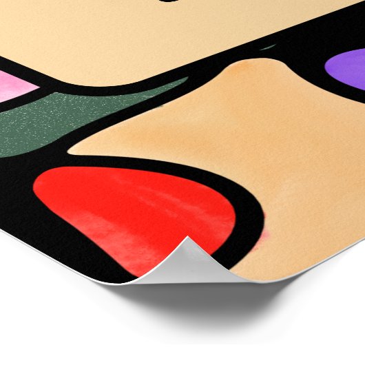 HOOFDELEN NEUROGRAFISCHE DIGITALE WATERVERVEN POSTER (Hoek)