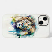 Hoofdelijke Waterverf Lion Phone Case (Achterkant (horizontaal))