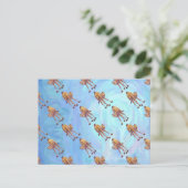 Hoofden en kwartels Camel Pattern op Blue Briefkaart (Staand voorkant)