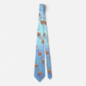 Hoofden en kwartels Camel Pattern op Blue Stropdas (Voorkant)