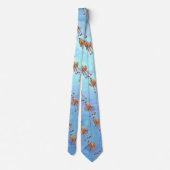 Hoofden en kwartels Camel Pattern op Blue Stropdas (Achterkant)