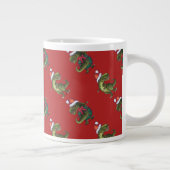 Hoofden en kwartels Festive TRex Pattern Grote Koffiekop (Rechts)