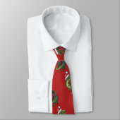 Hoofden en kwartels Festive TRex Pattern Stropdas (Gebonden)