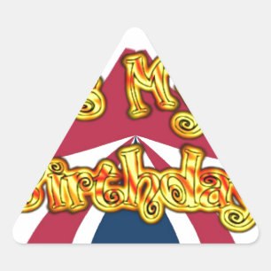 Hoofden UP-Hakuna Matata Today is mijn verjaardag. Driehoek Sticker