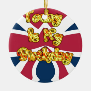 Hoofden UP-Hakuna Matata Today is mijn verjaardag. Keramisch Ornament