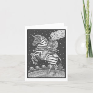HOOFDHORSEMAN CLOWN, ZEBRA GREETNOOT KAART