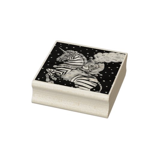 HOOFDHORSEMAN GESLOTEN OP EEN ZEBRA RUBBERSTEMP RUBBERSTEMPEL (Stempel)