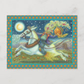 HOOFDHORSEMAN SCHERM OP WITTE MULE HOLIDAAG FEESTDAGENKAART (Voorkant)