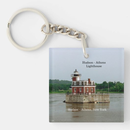 Hoofdketen van vuurtoren van Hudson Athens Sleutelhanger (Voorkant)