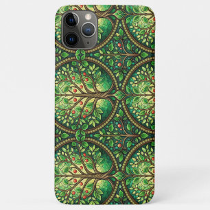 Hoofdkleed met een ingewikkelde groene en bruine iPhone 11 pro max hoesje