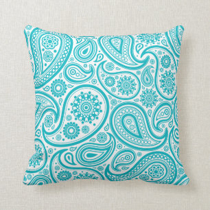 Hoofdkussen van het Patroon van blauwgroen Paisley Kussen