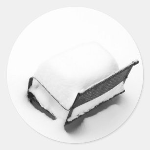  hoofdkwartier van het metaal vol sneeuw ronde sticker