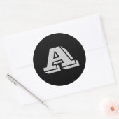 Hoofdletter A Grote ronde trekkers van Janz Ronde Sticker (Envelop)