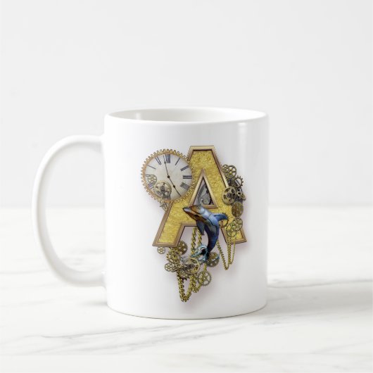 Hoofdletter A van het alfabet-monogram Koffiemok (Links)