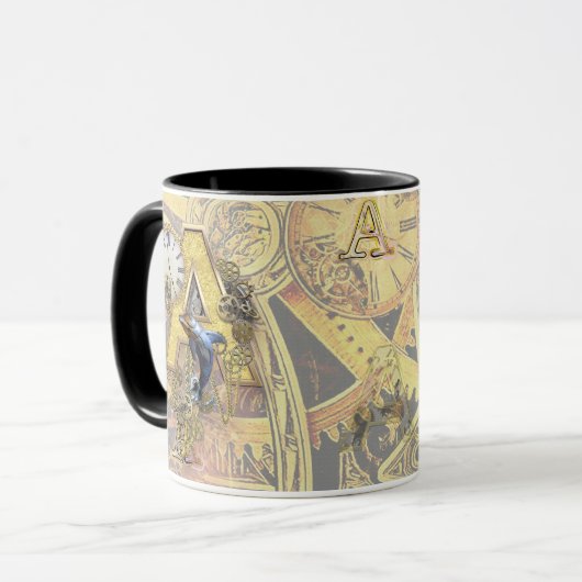 Hoofdletter A van het alfabet-monogram Mok (Voorkant links)