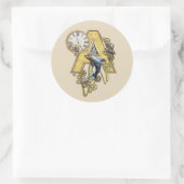Hoofdletter A van het alfabet-monogram Ronde Sticker (Tas)
