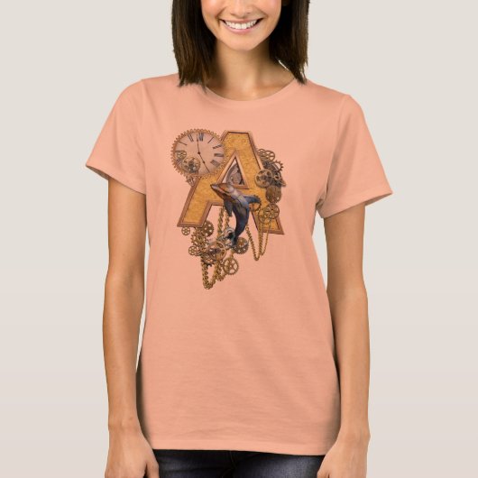 Hoofdletter A van het alfabet-monogram T-shirt (Voorkant)