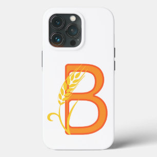Hoofdletter B bloemenmonogram iPhone 13 Pro Hoesje
