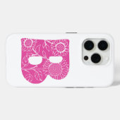 Hoofdletter B bloemenmonogram Case-Mate iPhone Case (Achterkant (horizontaal))