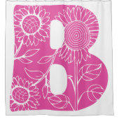 Hoofdletter B bloemenmonogram Douchegordijn (Voorkant)
