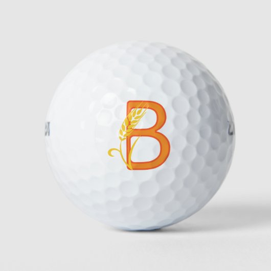 Hoofdletter B bloemenmonogram Golfballen (Voorkant)