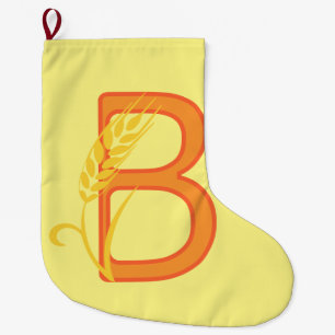 Hoofdletter B bloemenmonogram Grote Kerstsok