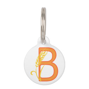 Hoofdletter B bloemenmonogram Huisdierpenning
