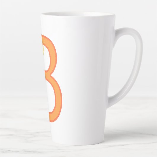 Hoofdletter B bloemenmonogram Latte Mok (Rechts)