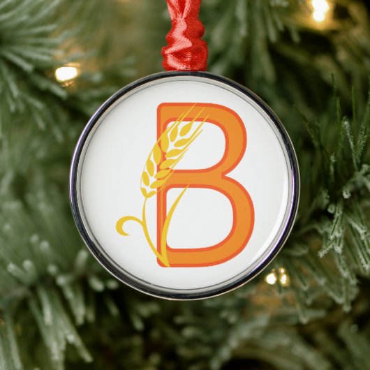 Hoofdletter B bloemenmonogram Metalen Ornament (Boom)