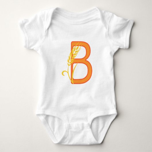 Hoofdletter B bloemenmonogram Romper (Voorkant)