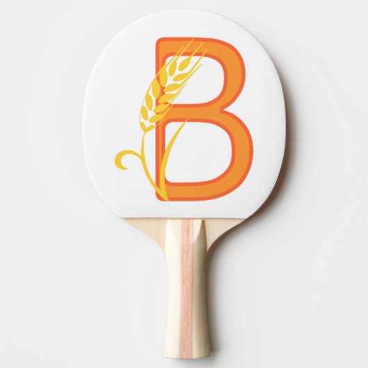 Hoofdletter B bloemenmonogram Tafeltennisbatje (Voorkant)