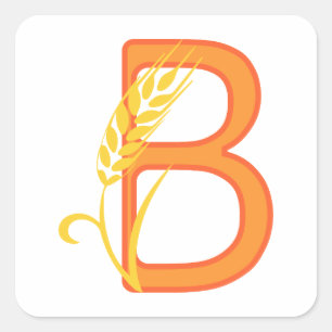 Hoofdletter B bloemenmonogram Vierkante Sticker