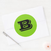 Hoofdletter B Geel Groene Stickers van Janz (Envelop)