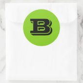 Hoofdletter B Geel Groene Stickers van Janz (Tas)