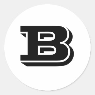 Hoofdletter B Witte Rondjes van Janz Ronde Sticker