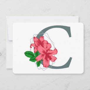 Hoofdletter C bloemenmonogram Kaart