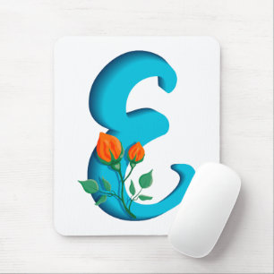 Hoofdletter E bloemenmonogram Muismat