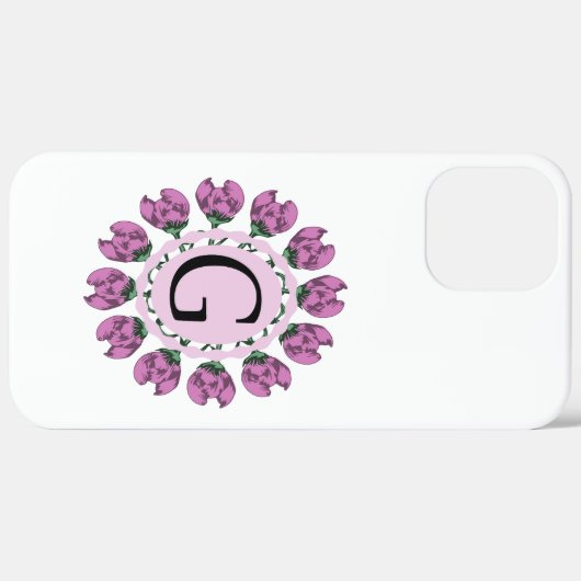 Hoofdletter G bloemenmonogram Case-Mate iPhone Case (Achterkant (horizontaal))