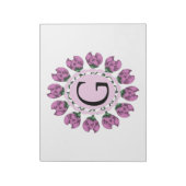 Hoofdletter G bloemenmonogram Notitieblok (Gedraaid)