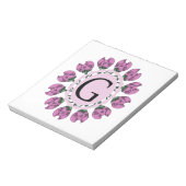 Hoofdletter G bloemenmonogram Notitieblok (Gedraaid)