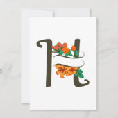 Hoofdletter H bloemenmonogram Kaart (Voorkant)