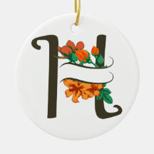 Hoofdletter H bloemenmonogram