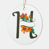 Hoofdletter H bloemenmonogram Keramisch Ornament (Links)