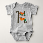 Hoofdletter H bloemenmonogram Romper (Voorkant)