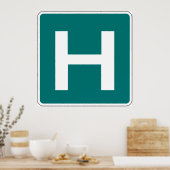 Hoofdletter H Groene achtergrond Poster (Keuken)