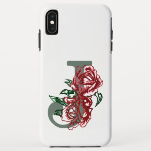 Hoofdletter J bloemenmonogram iPhone XS Max Hoesje