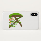 Hoofdletter K bloemenmonogram Case-Mate iPhone Case (Achterkant (horizontaal))