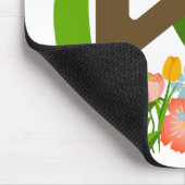 Hoofdletter K bloemenmonogram Muismat (Hoek)