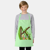 Hoofdletter K bloemenmonogram Schort (Gedragen)